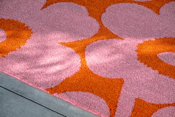 Unikko matto ulkokäyttöön - Pink-oranssi, 200x280 cm - Marimekko