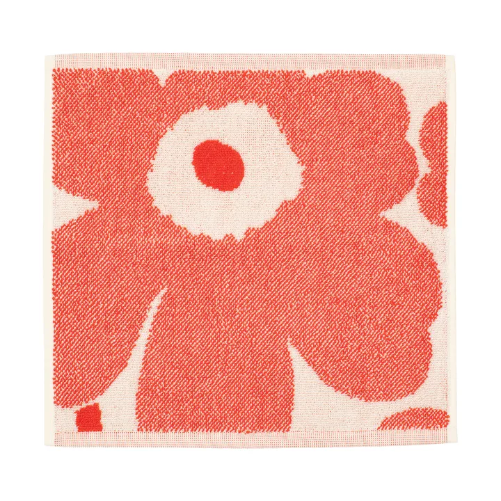 Unikko minipyyhe 32x32 cm - Off white-orange red - Marimekko