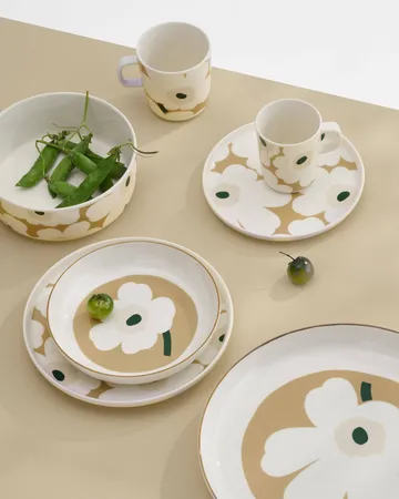 Unikko muki 25 cl - White-beige-light sand-dark green - Marimekko