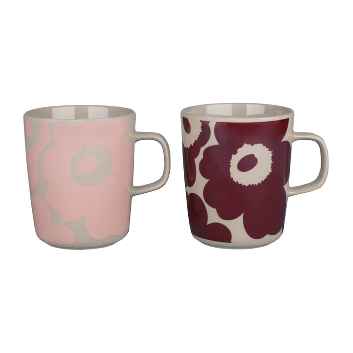 Unikko muki 2,5 dl 2-pakkaus - Terra-darkwine-red-powder - Marimekko