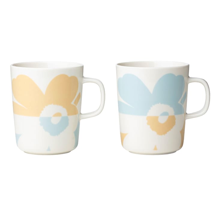 Unikko muki 2,5 dl 2-pakkaus - White-Beige-Aqua - Marimekko