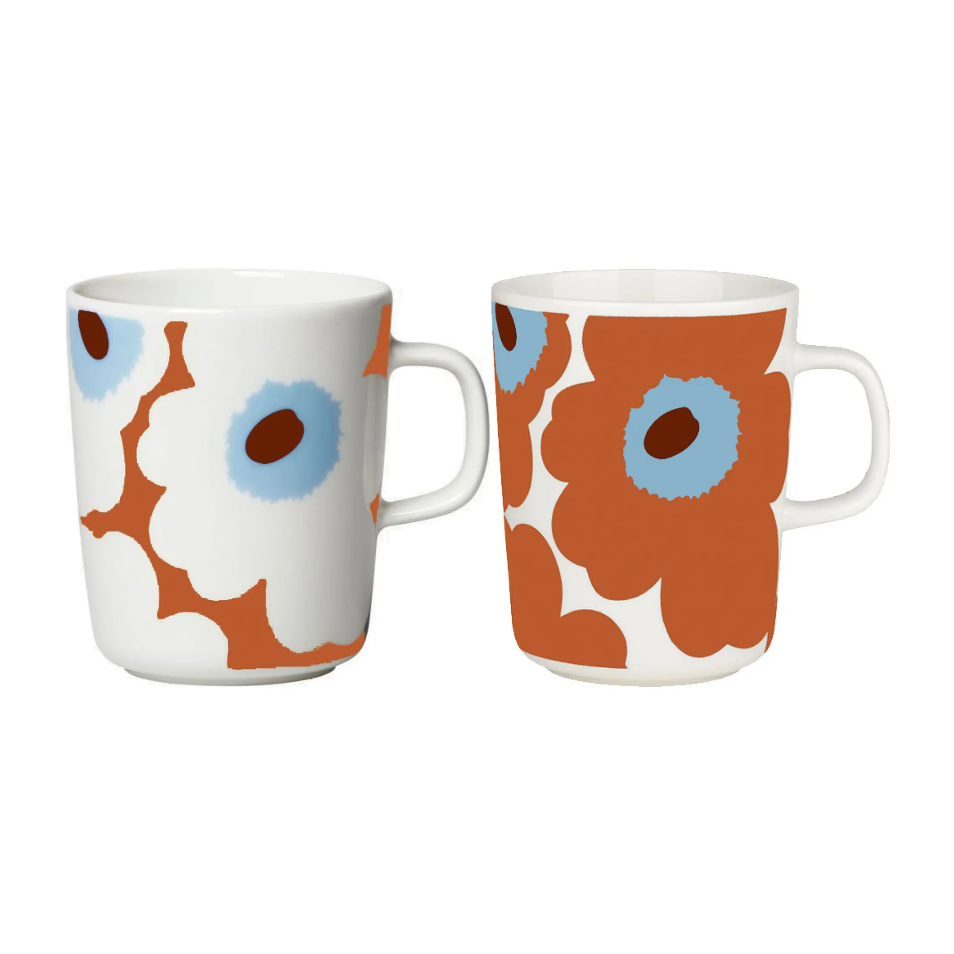 Unikko muki 2,5 dl 2-pakkaus, White-tomato red-sky blue Marimekko