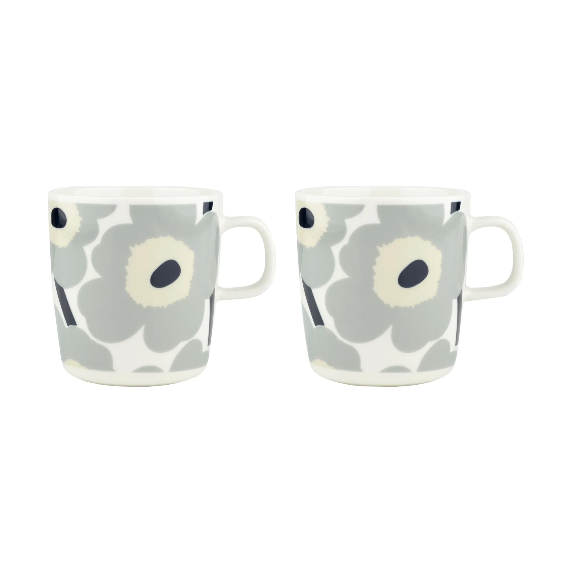 Unikko muki 40 cl 2-pakkaus, White-light grey-sand-dark blue Marimekko