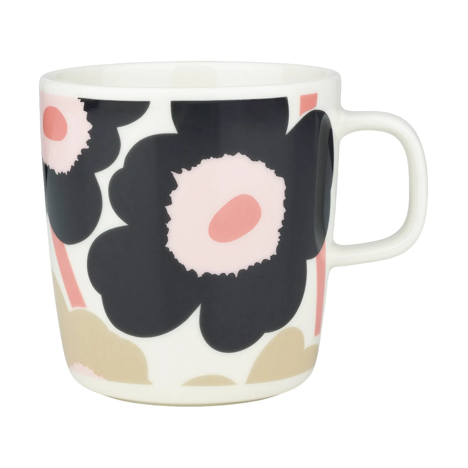 Unikko muki 40 cl, Off white-charcoal-sand-pink Marimekko