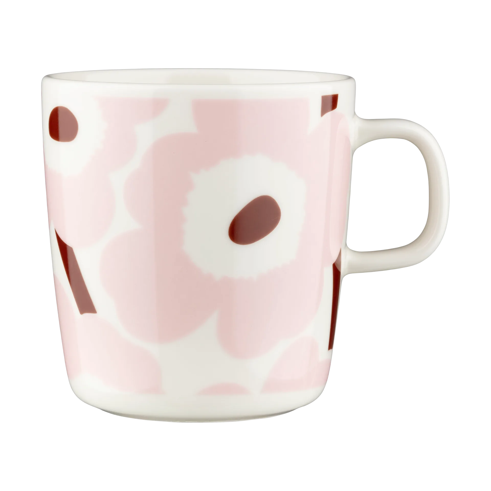 Unikko muki 40 cl, White-light pink-chestnut Marimekko