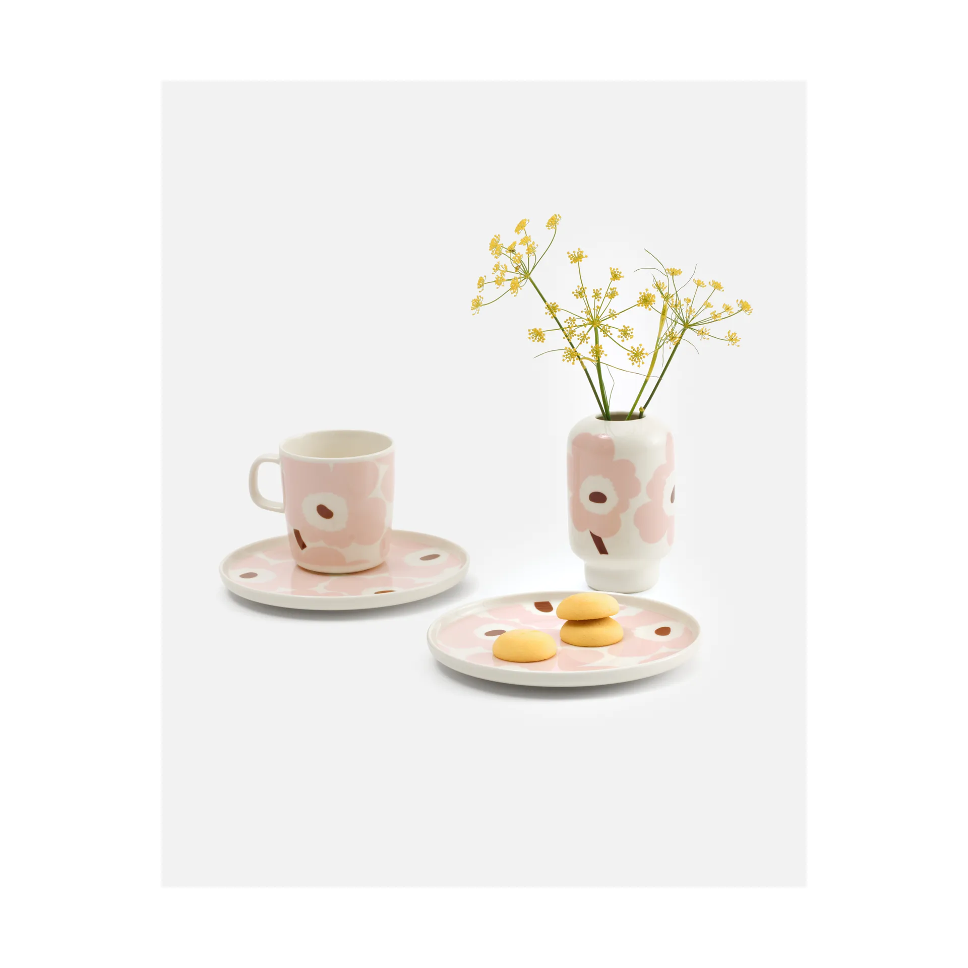 Unikko muki 40 cl, White-light pink-chestnut Marimekko