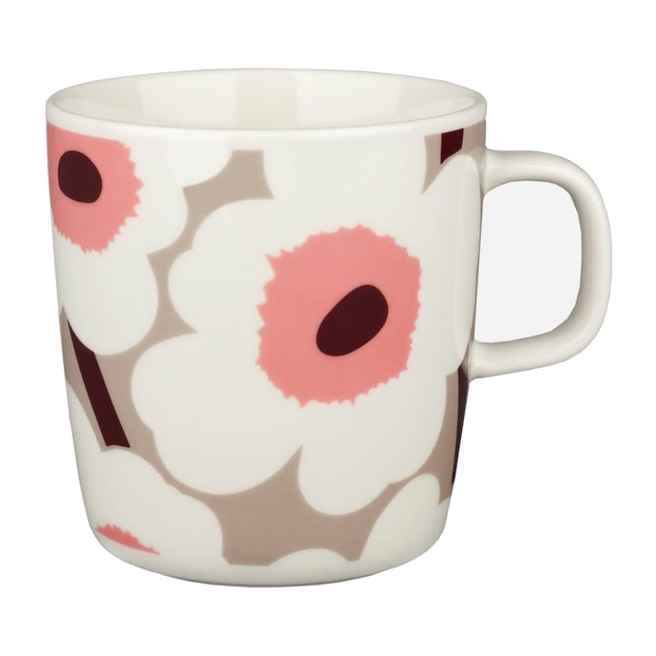 Unikko muki 40 cl, white,clay,powder,dark wine Marimekko