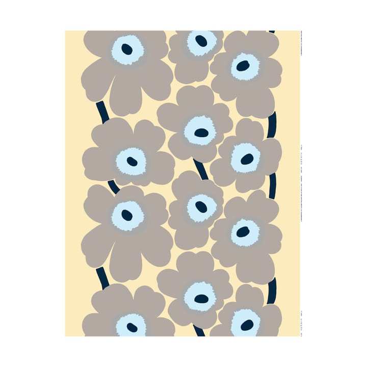 Unikko pellavakangas - Sand-grey-pale blue - Marimekko