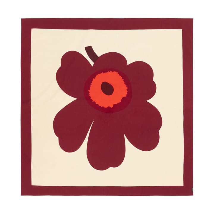 Unikko pöytäliina 140x140 cm - Vanilja burgundi punainen - Marimekko