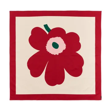 Unikko pöytäliina - Off white-cranberry-rose, 140x140 cm - Marimekko