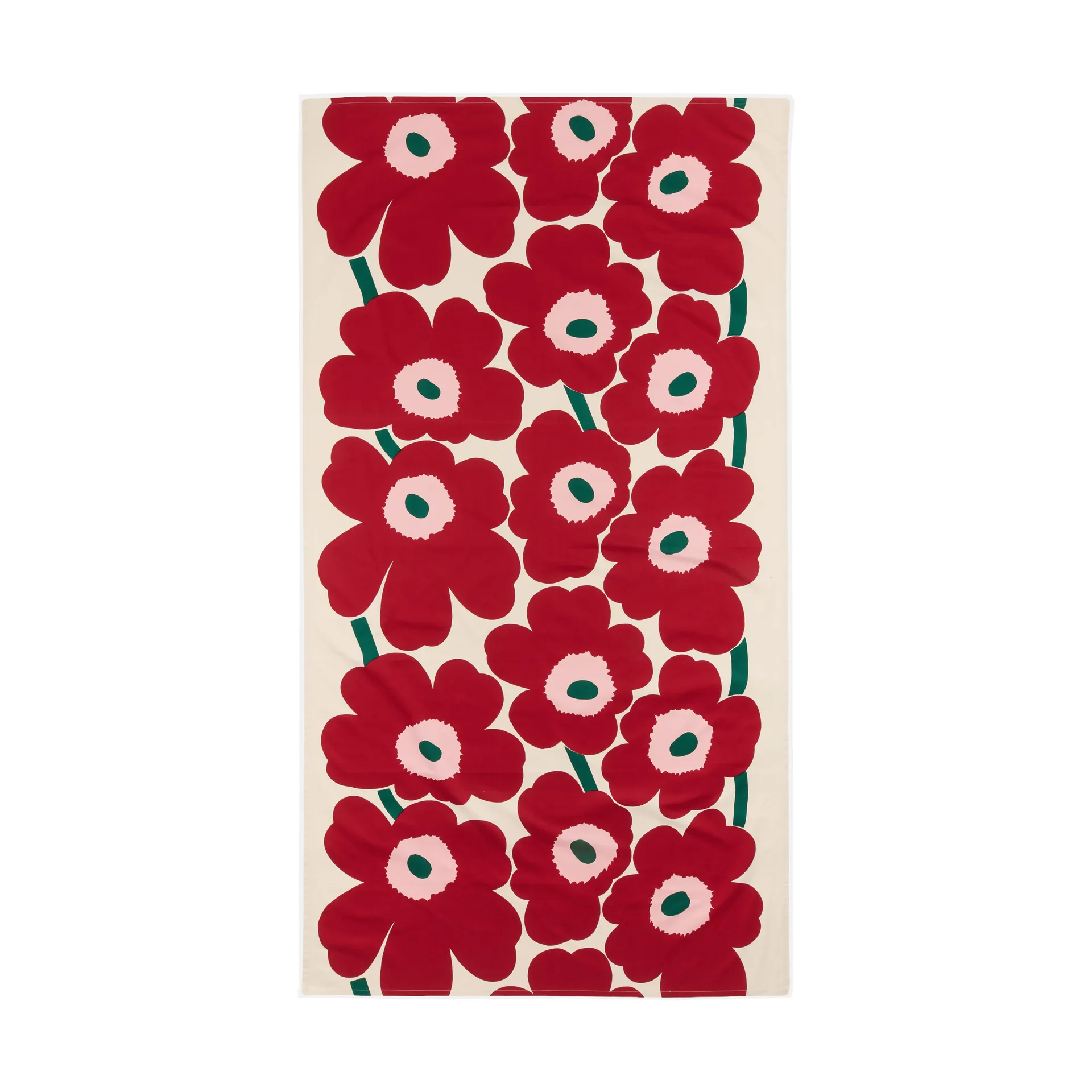 Unikko pöytäliina, Off white-cranberry-ruusu, 135x250 cm Marimekko