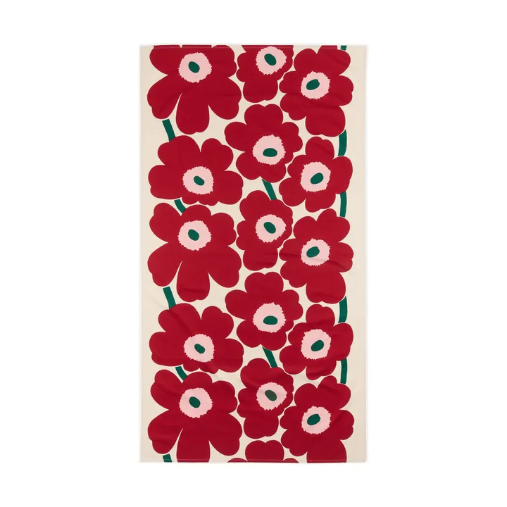 Unikko pöytäliina - Off white-cranberry-ruusu, 135x250 cm - Marimekko