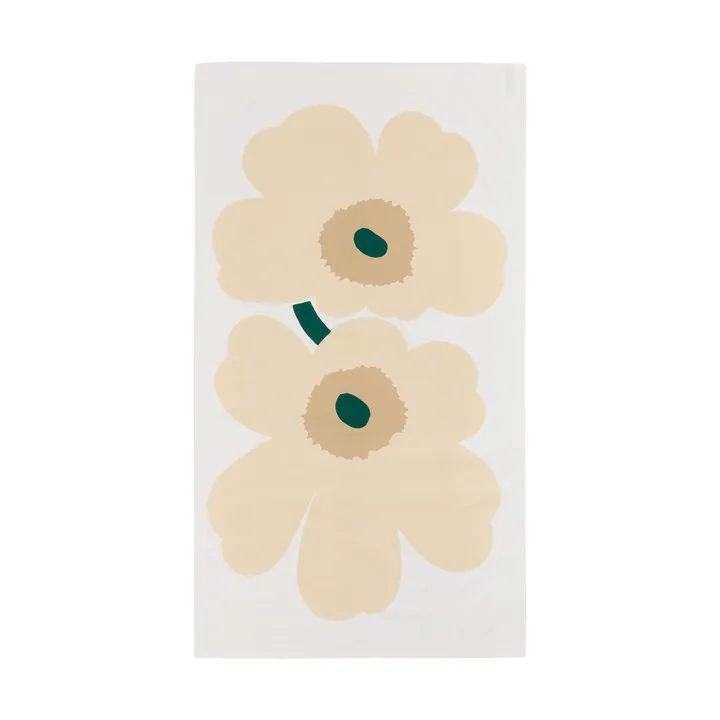 Unikko pöytäliina - White-hiekanvärinen-smaragdi - Marimekko