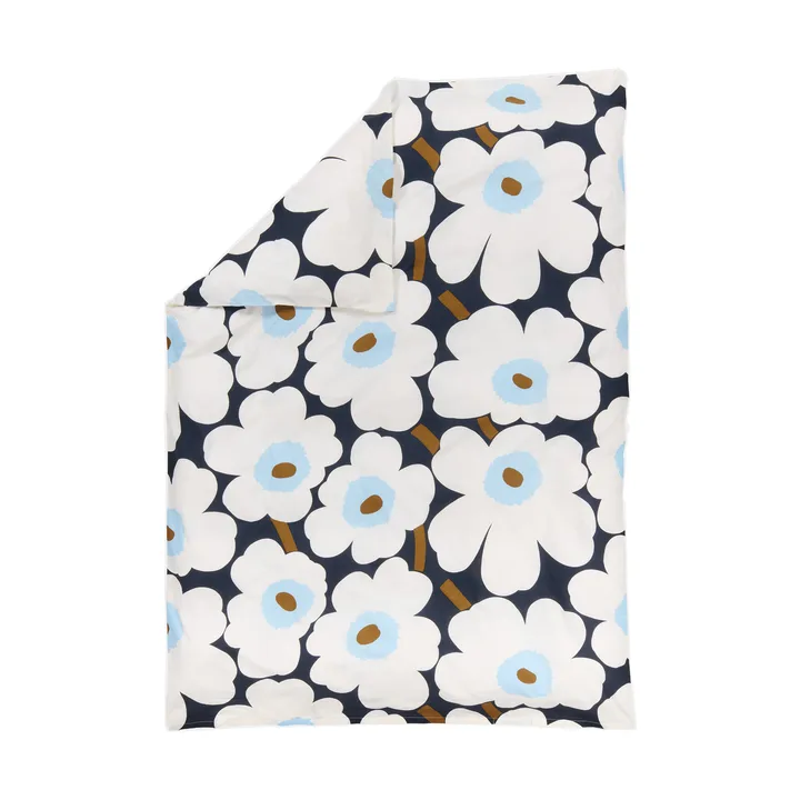 Unikko pussilakana 150x210 cm - Blueberry-off white-cold blue - Marimekko