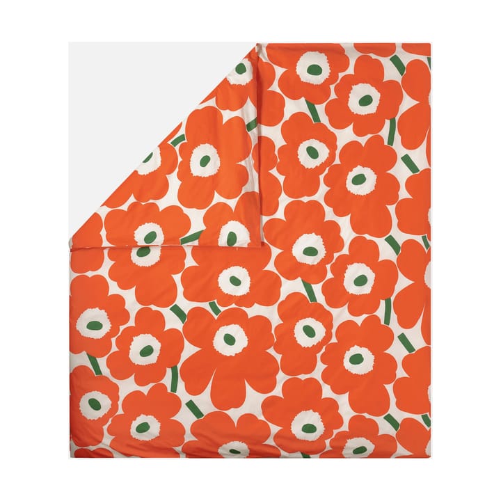 Unikko pussilakana 220x240 cm - Off white-orange-green - Marimekko