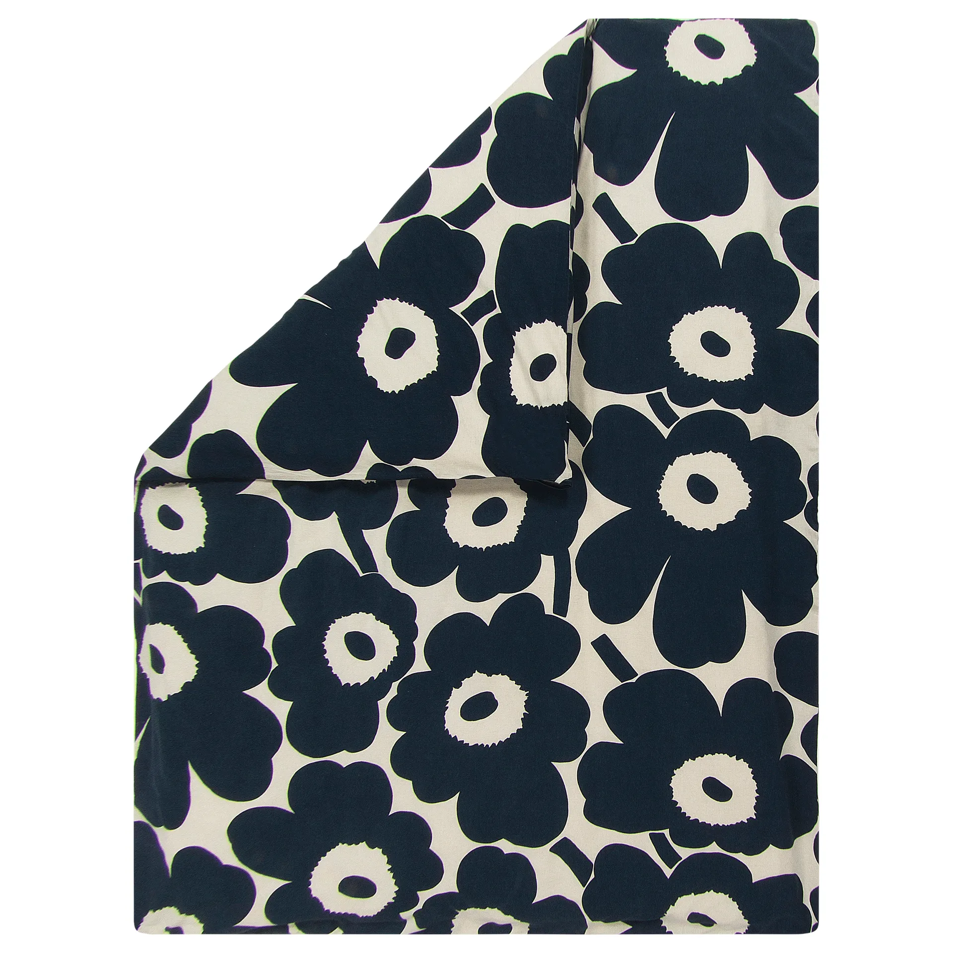 Unikko pussilakana puuvilla-pellava 150x210 cm, Luonnonvalkoinen-tummansininen Marimekko