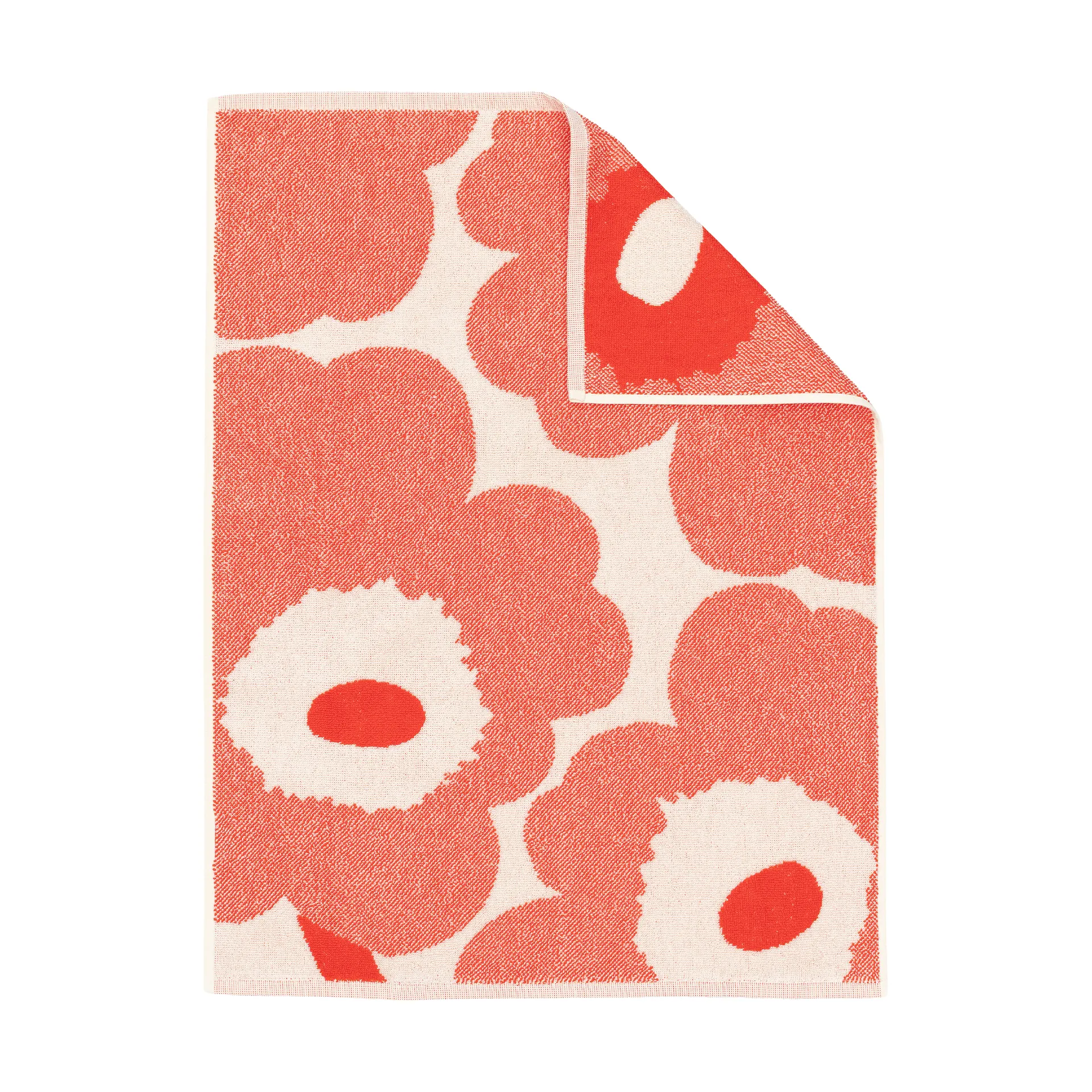 Unikko pyyhe 50 x 70 cm, Off white-oranssinpunainen Marimekko