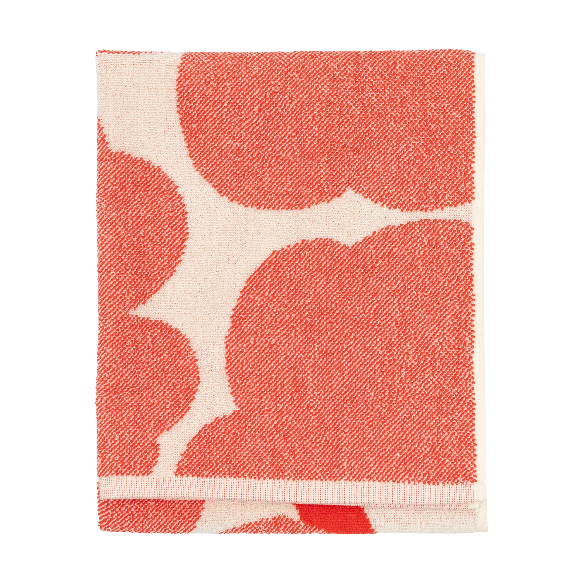 Unikko pyyhe 50 x 70 cm, Off white-oranssinpunainen Marimekko