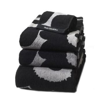 Unikko pyyhe musta hiekanvärinen - vieraskäsipyyhe - Marimekko