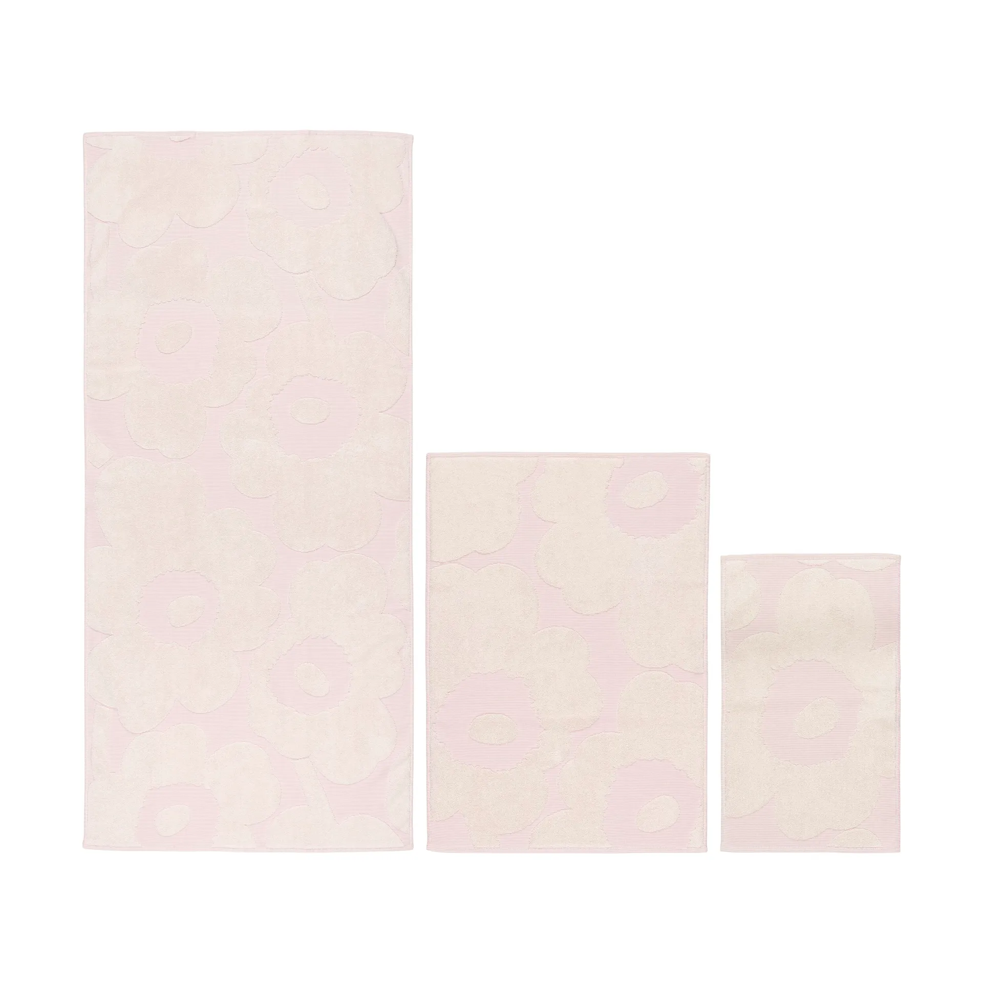 Unikko pyyhesetti 3 osaa, White-light pink Marimekko