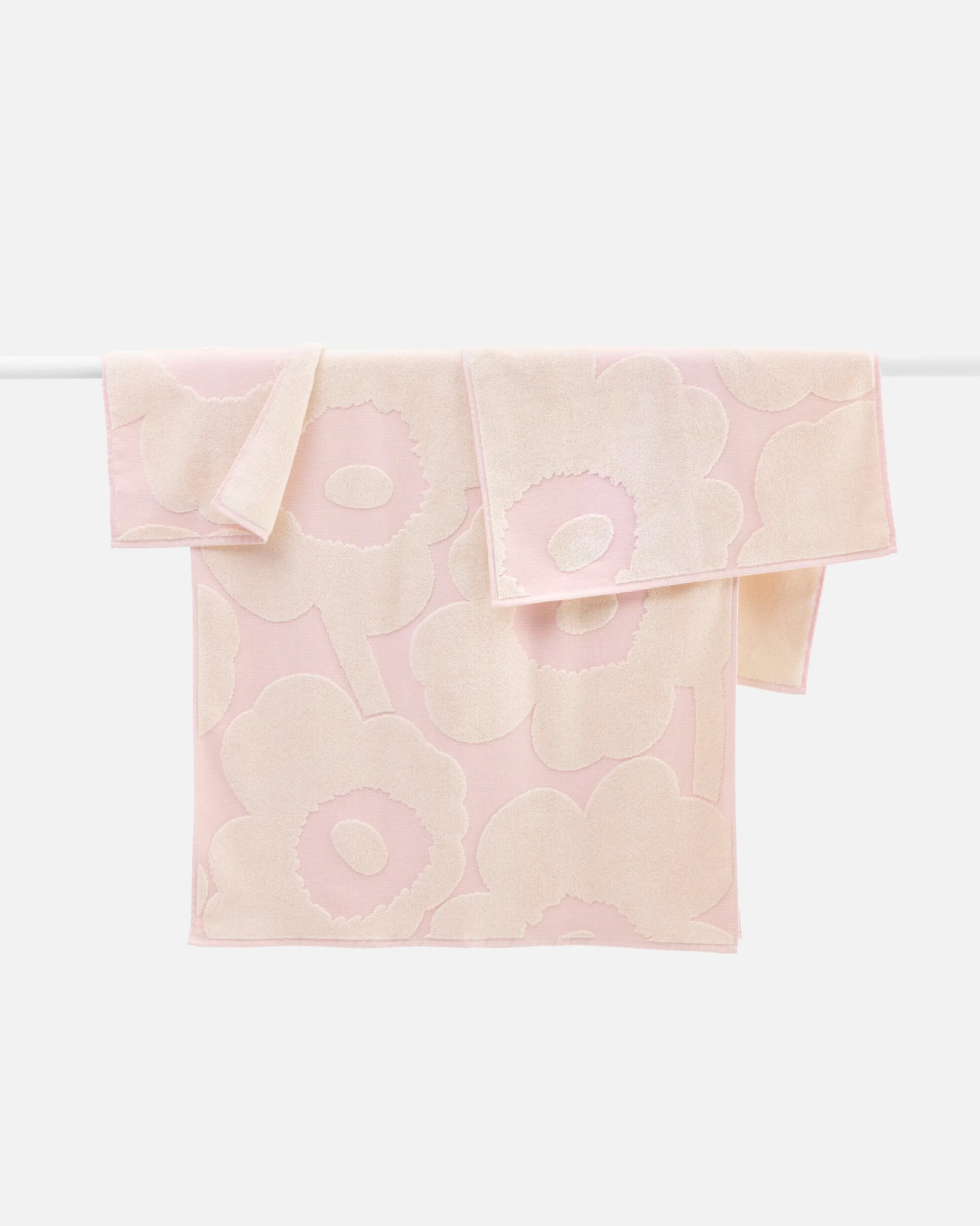 Unikko pyyhesetti 3 osaa, White-light pink Marimekko
