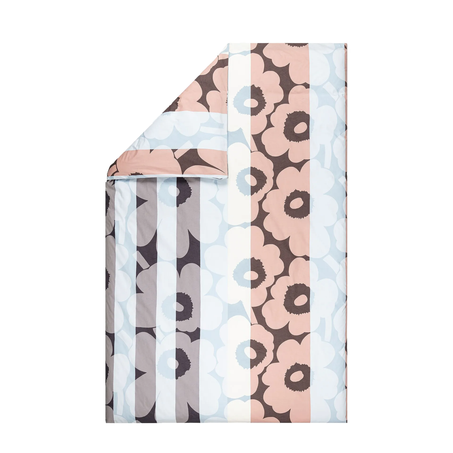 Unikko Ralli -pussilakana 150x210 cm, Off white-peach-blue Marimekko