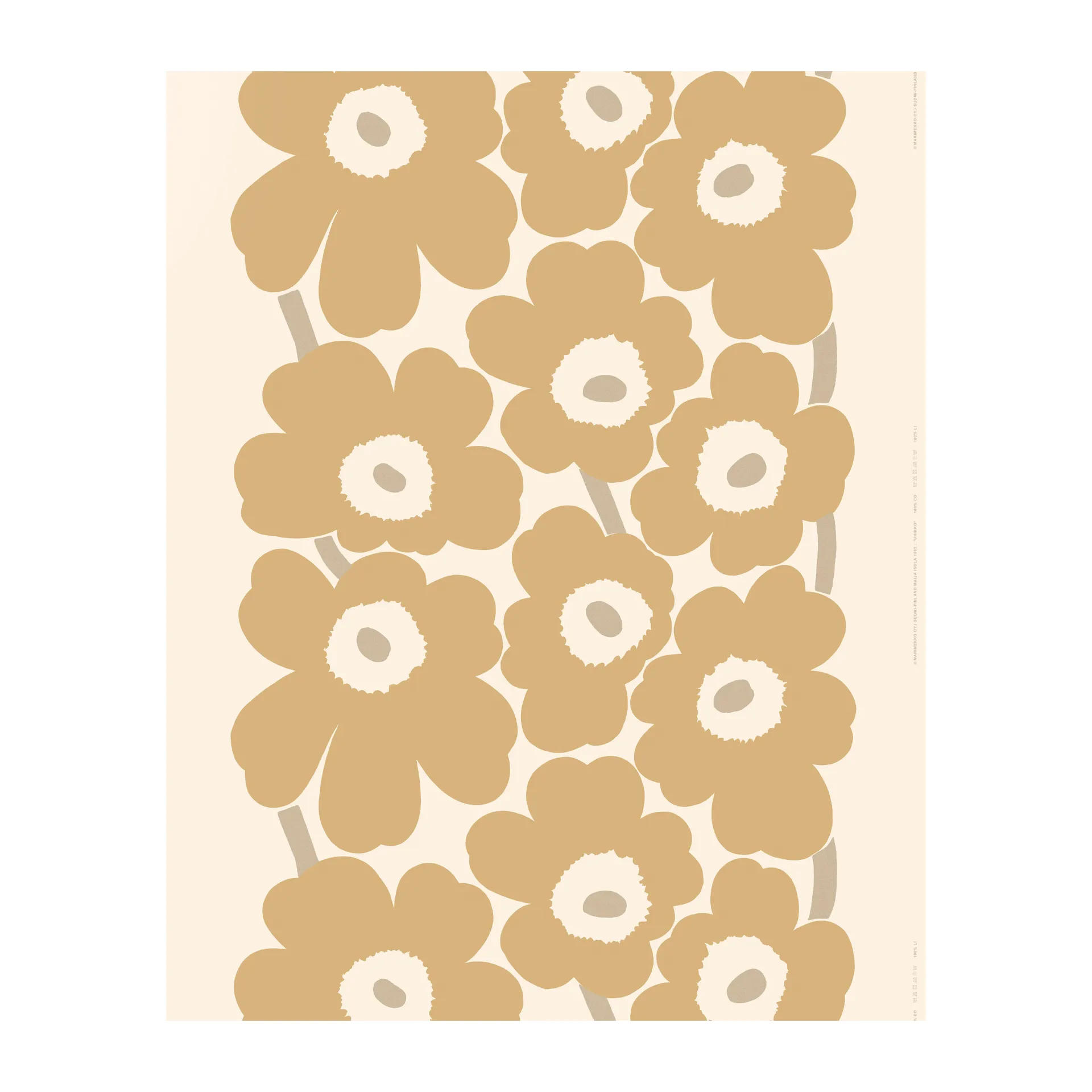 Unikko satiinikangas, Beige Marimekko