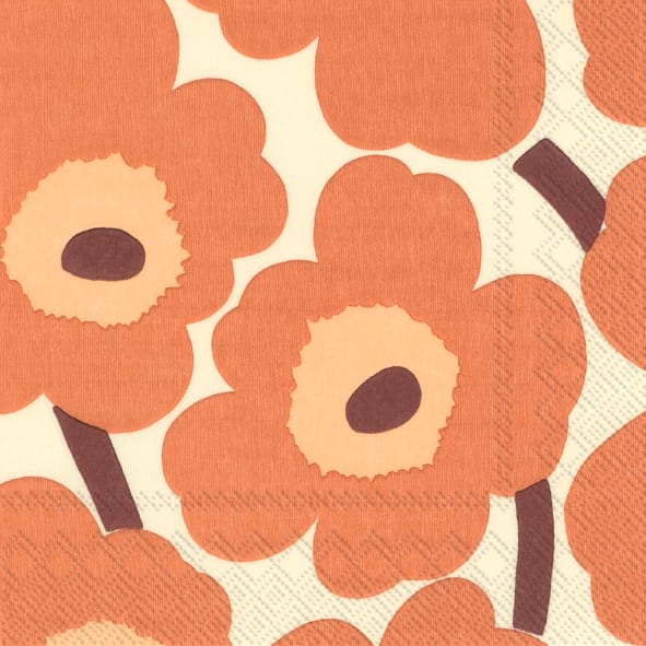 Unikko servetti 33x33 cm 20 kpl - Cream-Terracotta - Marimekko