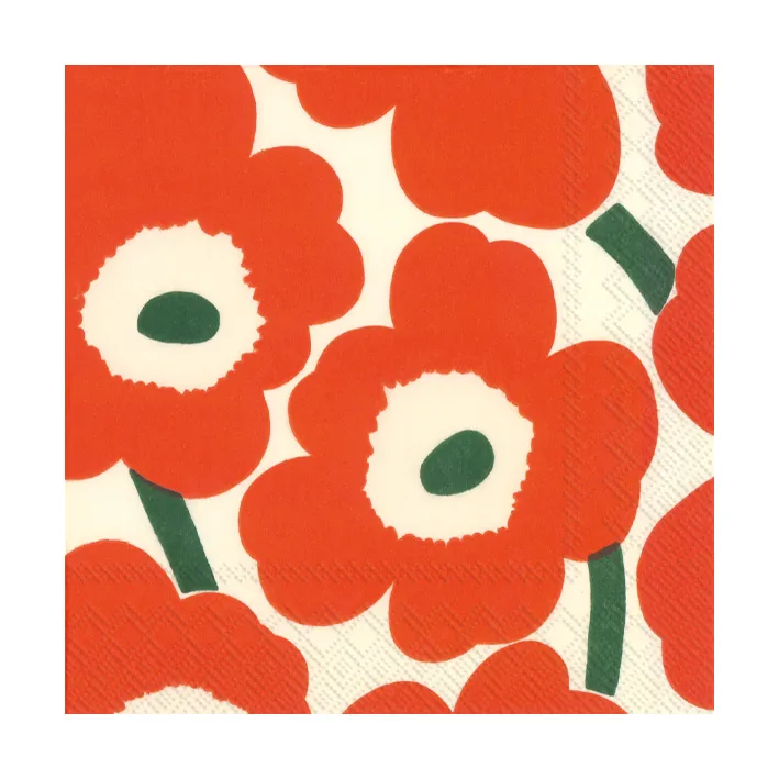 Unikko servetti 33x33 cm 20 kpl, Orange/Green Marimekko