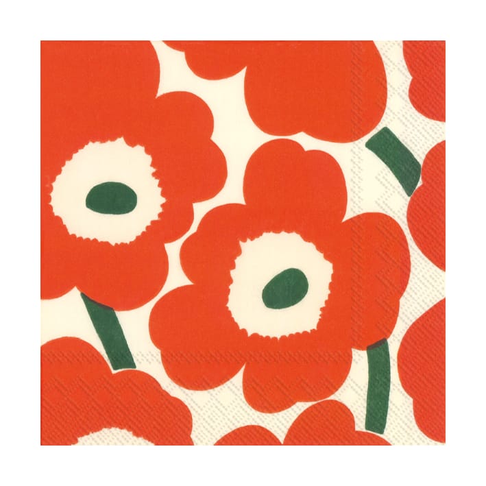 Unikko servetti 33x33 cm 20 kpl - Orange/Green - Marimekko