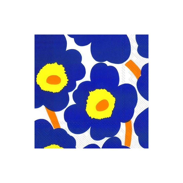 Unikko servetti 33x33 cm 20 kpl, Sininen-keltainen Marimekko