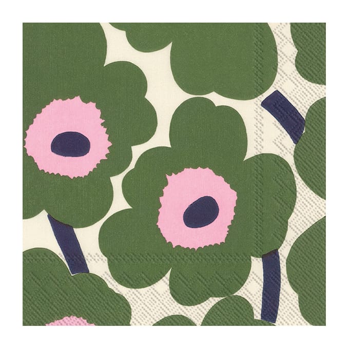 Unikko servetti 33x33 cm 20 kpl - Tummanvihreä - Marimekko