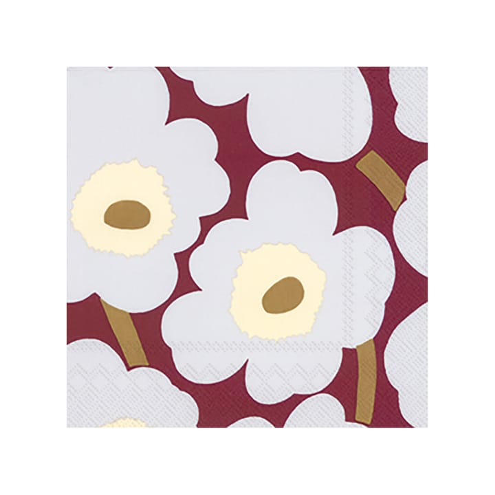Unikko servietti 33x33 cm 20-pakkaus - Bordeaux - Marimekko