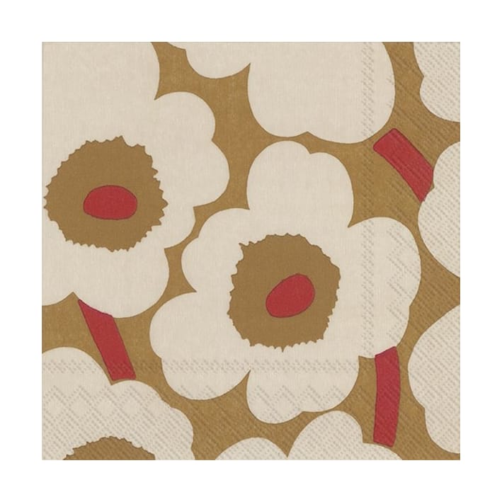 Unikko servietti 33x33 cm 20-pakkaus - Dark cream-red - Marimekko