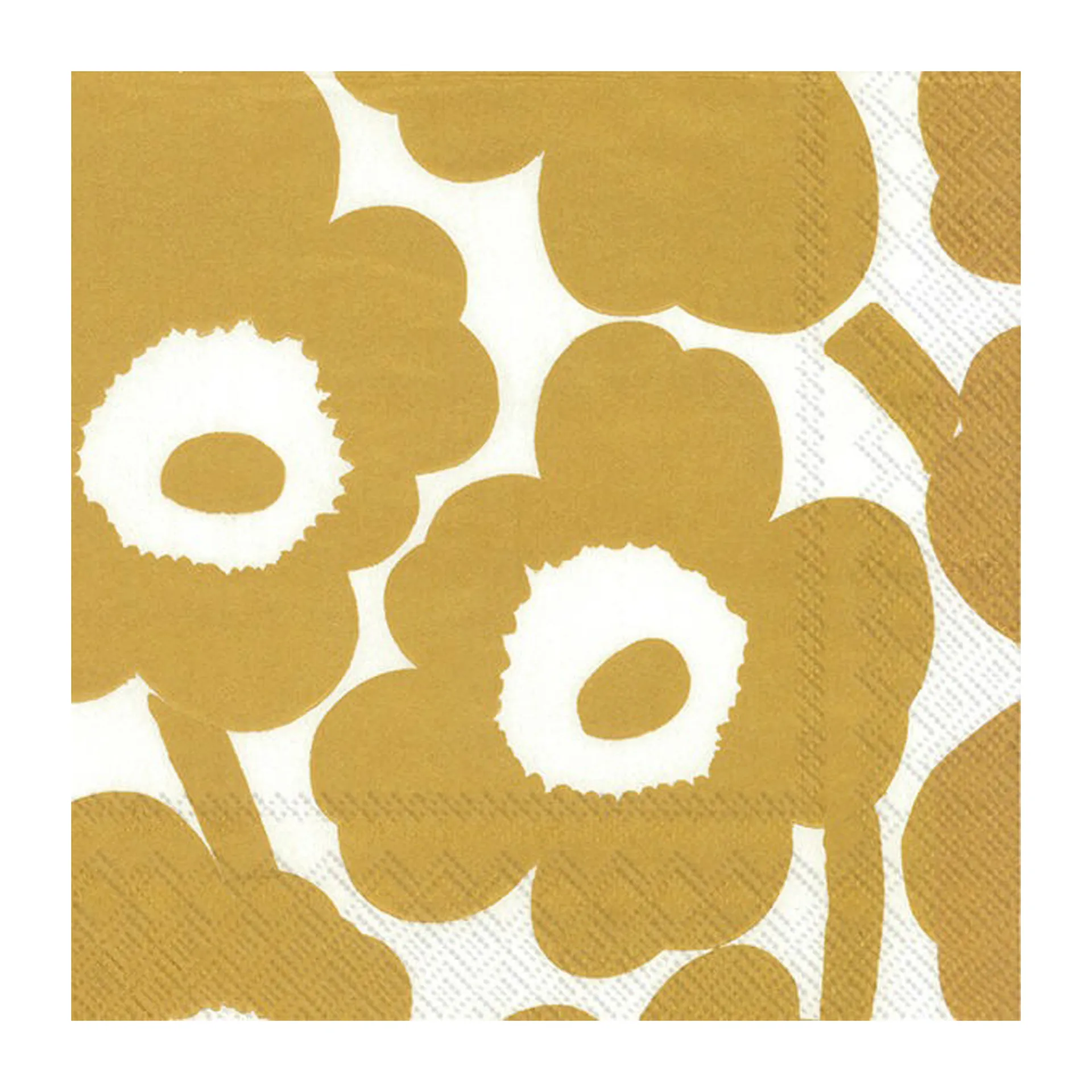 Unikko servietti 40x40 cm 20-pakkaus, White-gold Marimekko