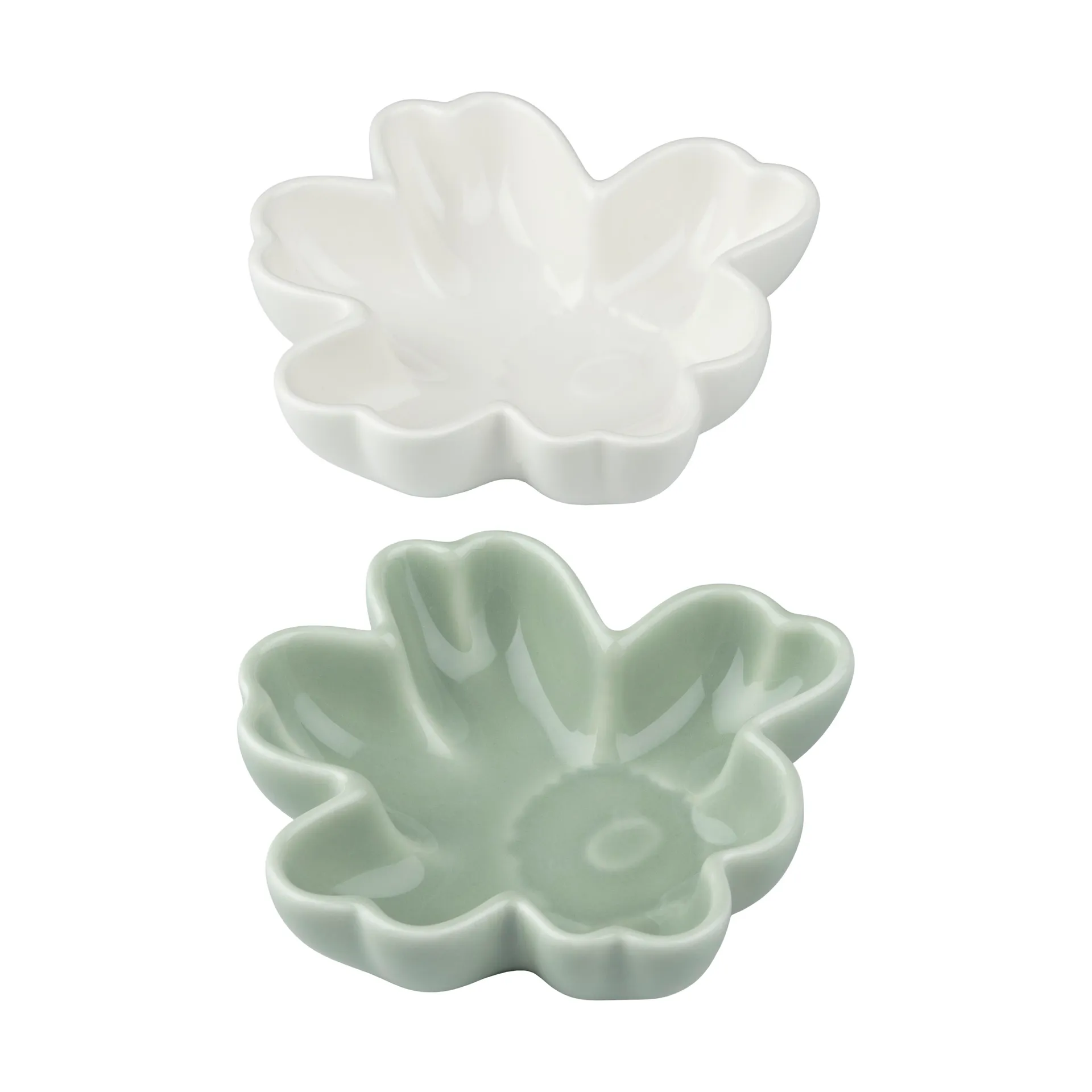 Unikko Shape kulho Ø11 cm 2 osaa., White-light green Marimekko