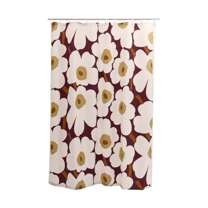 Unikko suihkuverho - Plum-pink-elmwood-toffee - Marimekko