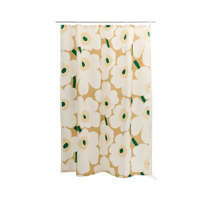 Unikko suihkuverho - Sand-off white-hay-emerald - Marimekko