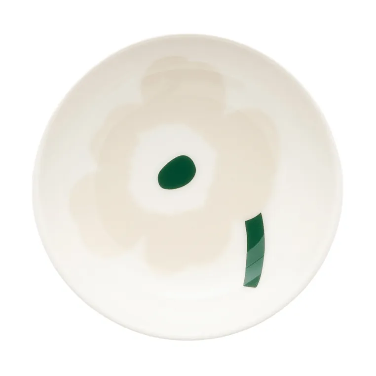 Unikko syvä lautanen, Beige-white-light sand-dark green Marimekko