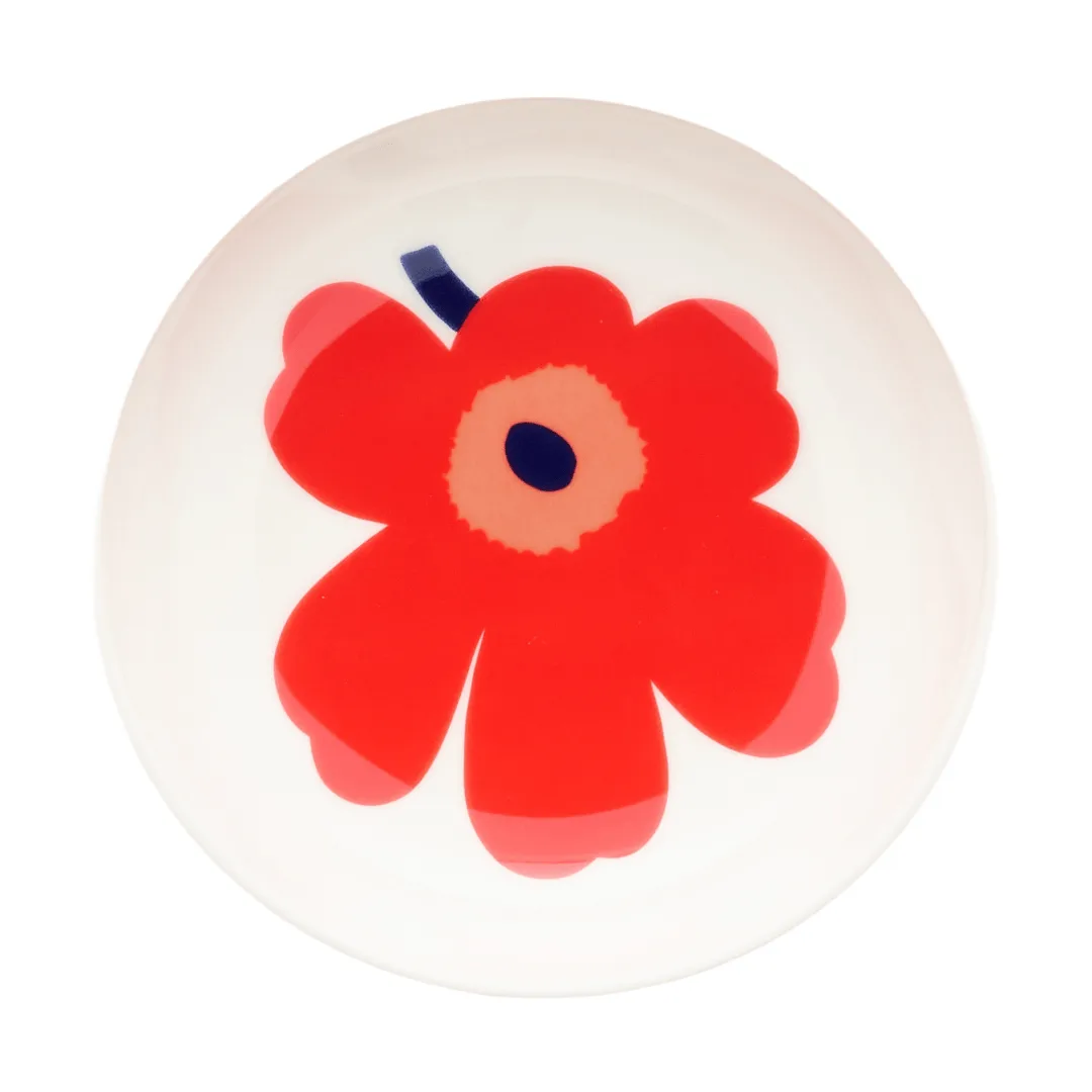Unikko syvä lautanen, White-red-blue Marimekko