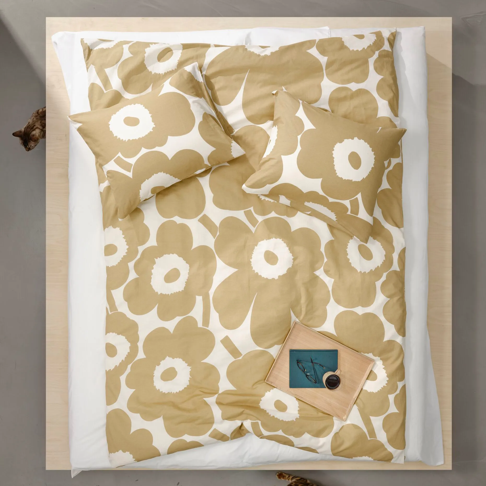 Unikko tyynyliina puuvilla-hamppu 50x60 cm, Beige Marimekko