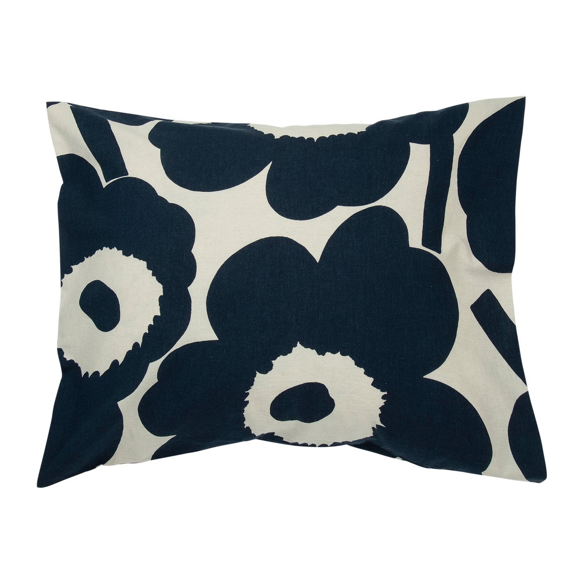 Marimekko Unikko tyynyliina puuvilla-pellava 50×60 cm Luonnonvalkoinen-tummansininen