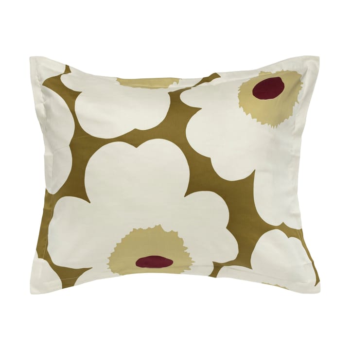 Unikko tyynyliina satiinia 50x60 cm - Vihreän umbran-kerman - Marimekko