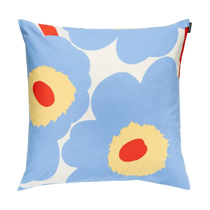 Unikko tyynynpäällinen 50x50 cm - White-vaaleansininen-oranssinpunainen-meloni - Marimekko