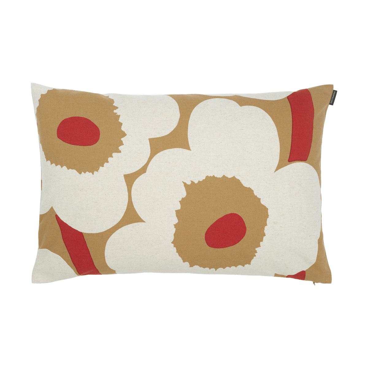 Marimekko Unikko tyynynpäällinen puuvilla-pellava 40×60 cm Brown-linen-red