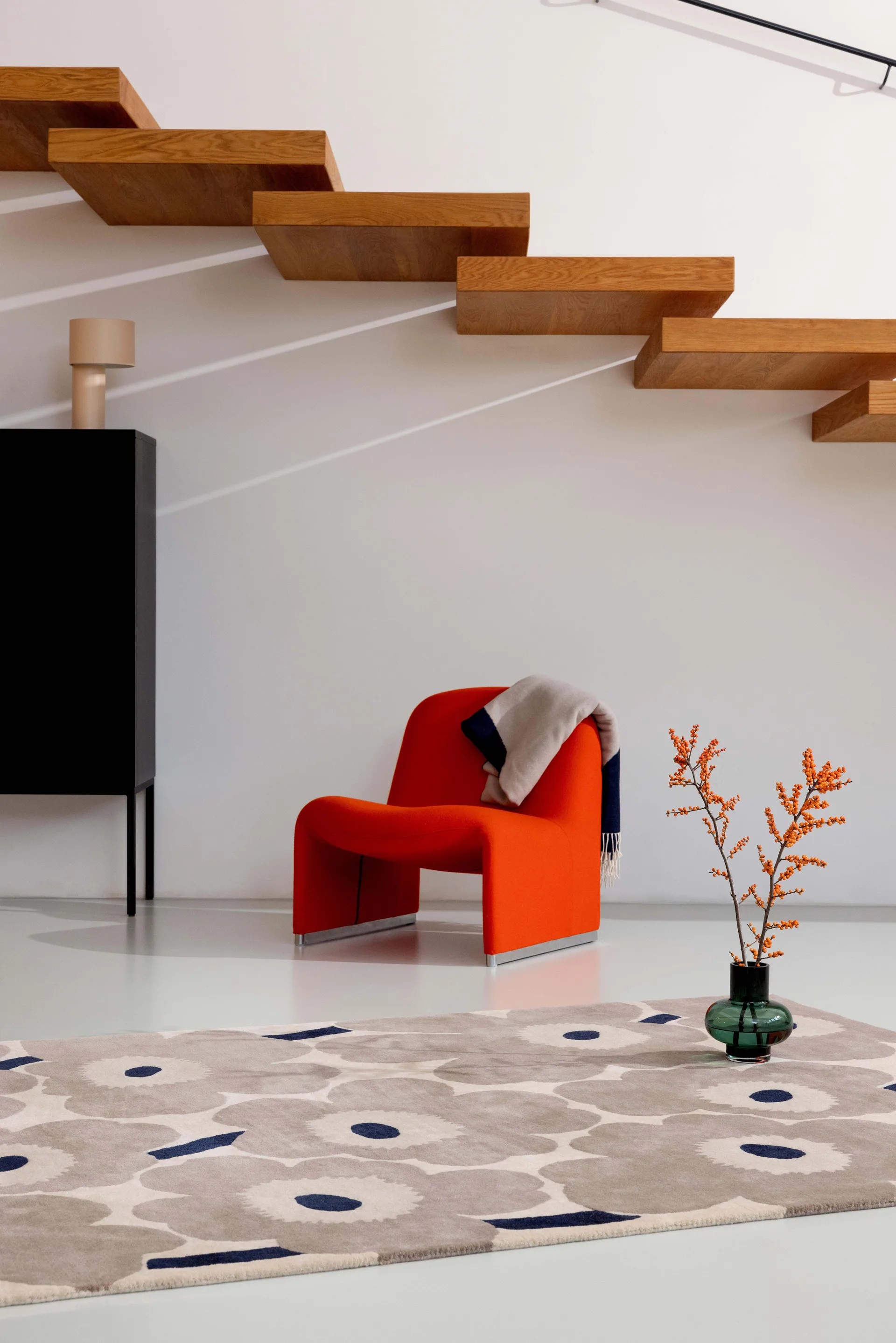 Unikko villamatto, Greige, 250x350 cm Marimekko