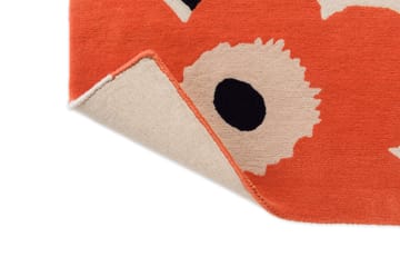 Unikko villamatto - Orange Red, 140x200 cm - Marimekko