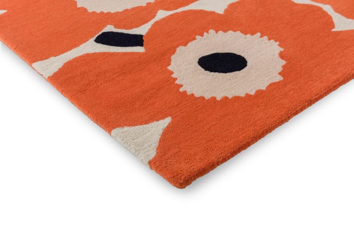 Unikko villamatto, Orange Red, 200x280 cm Marimekko