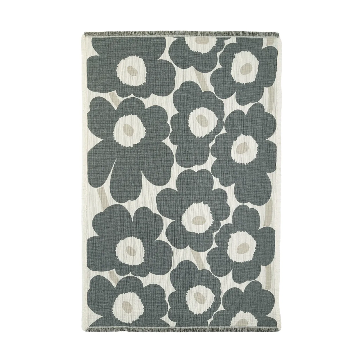 Marimekko Unikko viltti 150x220 cm Off white-charcoal-sand