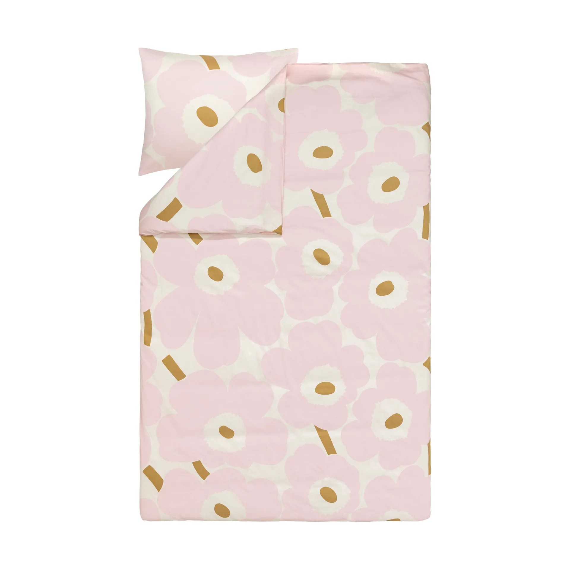 Unikko vuodevaatesetti 150x210 cm+50x60 cm, White-light pink-beige Marimekko